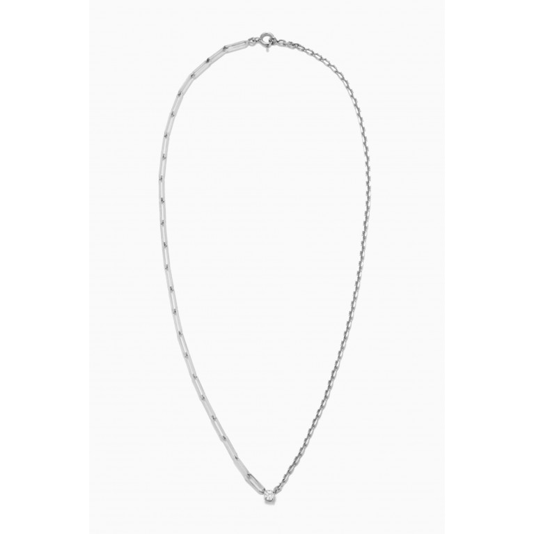Yvonne Leon - Solitare Diamond Necklace in 18kt White Gold