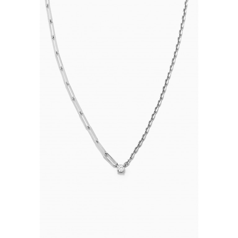 Yvonne Leon - Solitare Diamond Necklace in 18kt White Gold