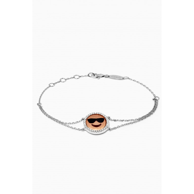 Jacob & Co. - Emoji Sunglasses Face Bracelet with Diamonds in 18kt White Gold