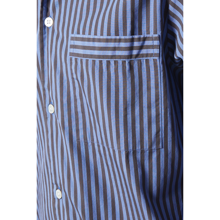 Tekla - Verneuil Stripes Poplin Pyjamas Shirt in Organic Cotton