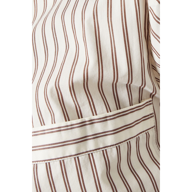 Tekla - Hopper Stripes Poplin Pyjamas Shirt in Organic Cotton