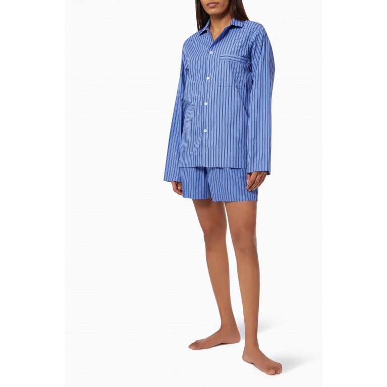 Tekla - Boro Stripes Poplin Pyjama Shirt in Organic Cotton