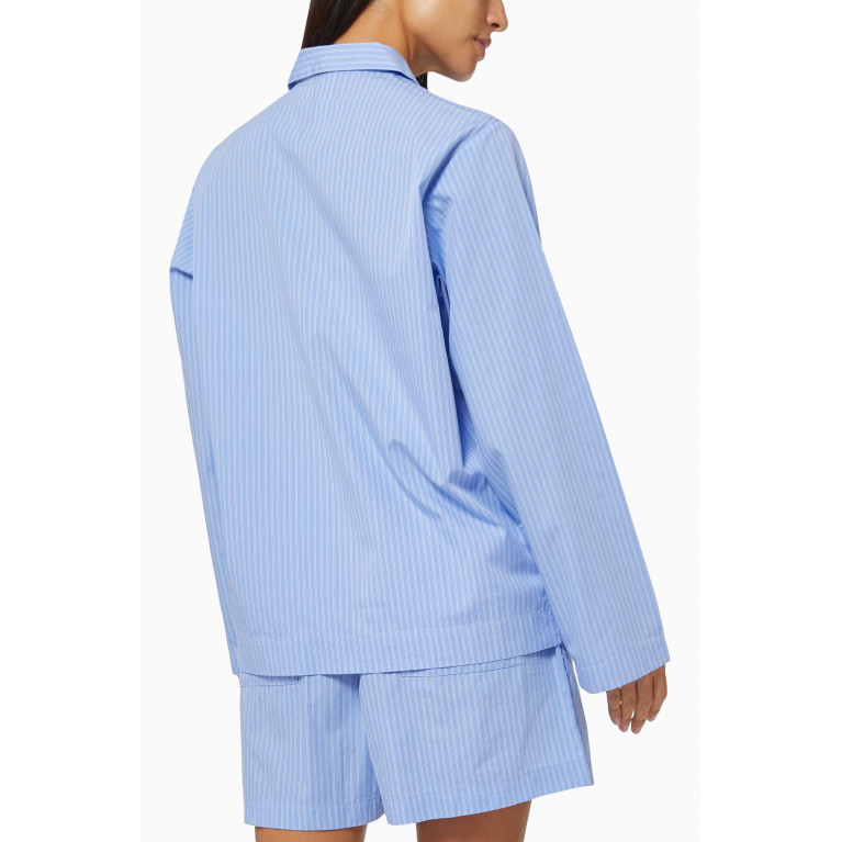 Tekla - Pin Stripes Poplin Pyjamas Shirt in Organic Cotton