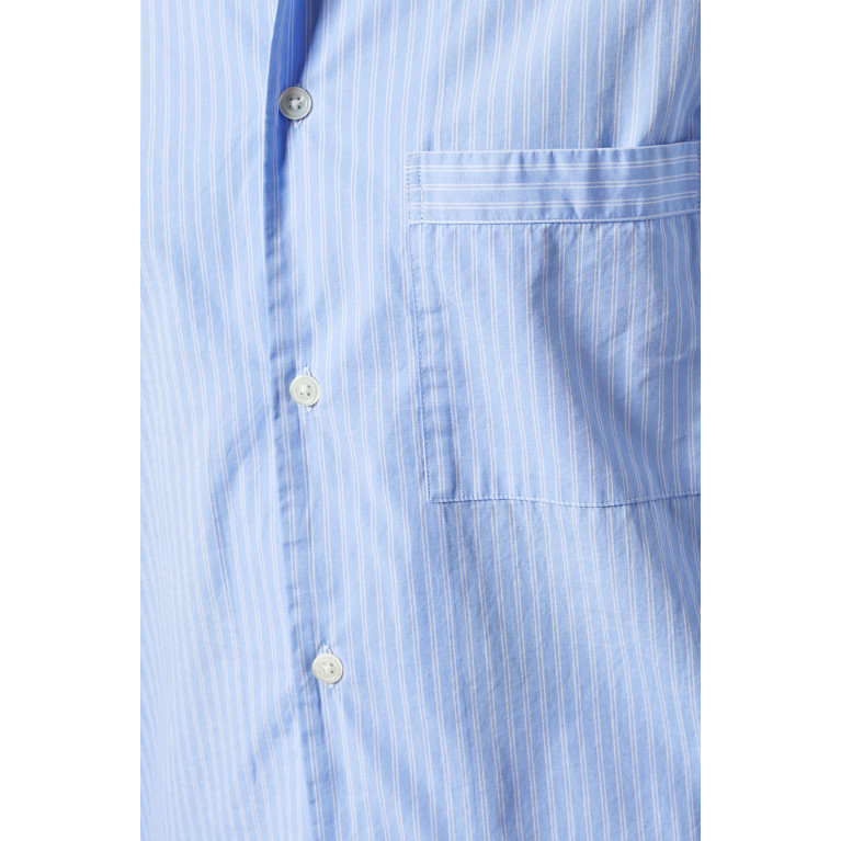 Tekla - Pin Stripes Poplin Pyjamas Shirt in Organic Cotton