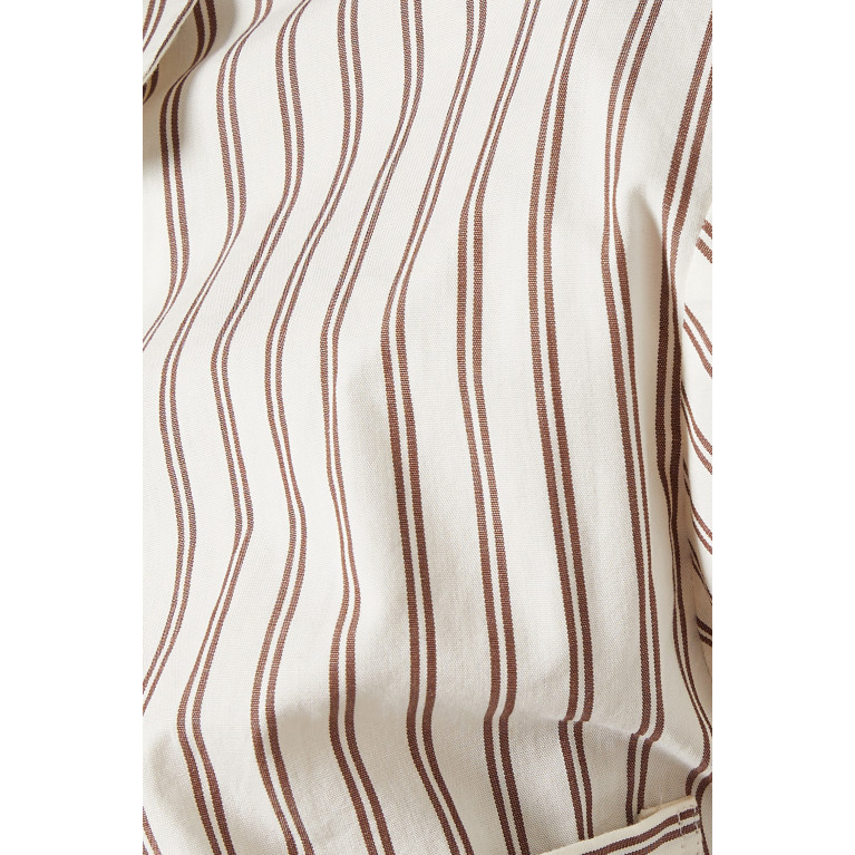 Tekla - Hopper Stripes Poplin Short Sleeve Shirt in Organic Cotton