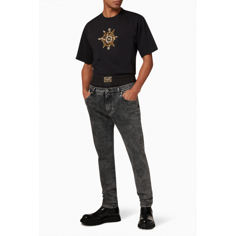 Dolce & Gabbana - Slim-fit Jeans with Boxers in Stretch Denim