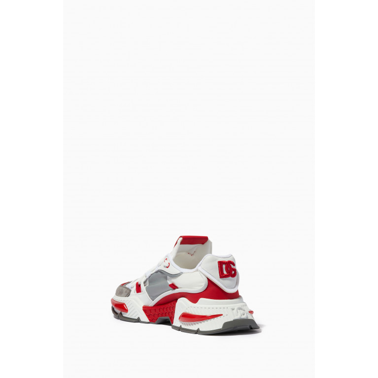 Dolce & Gabbana - Airmaster Low Top Sneakers in Leather Red