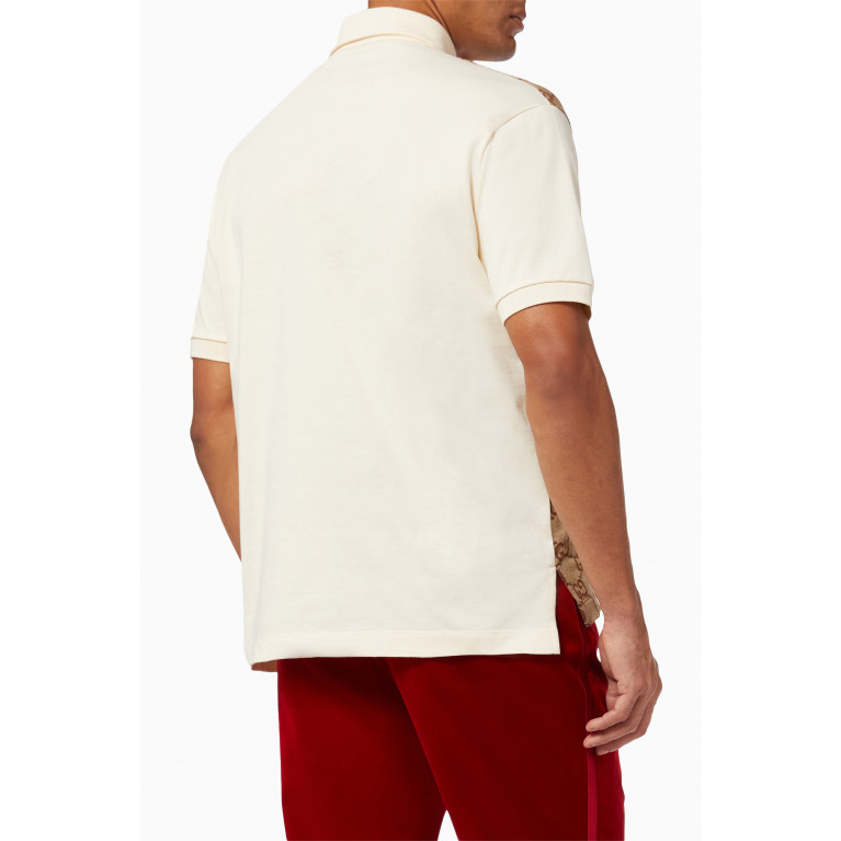 Gucci - Polo Shirt in GG Jacquard Jersey Neutral