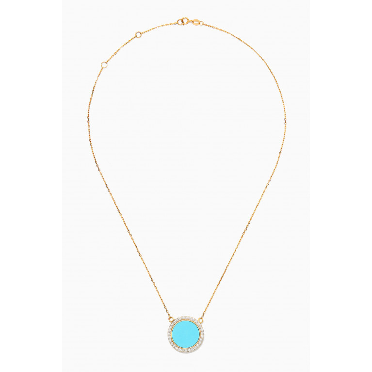 M's Gems - Elina Diamond Pendant Necklace in 18kt Yellow Gold
