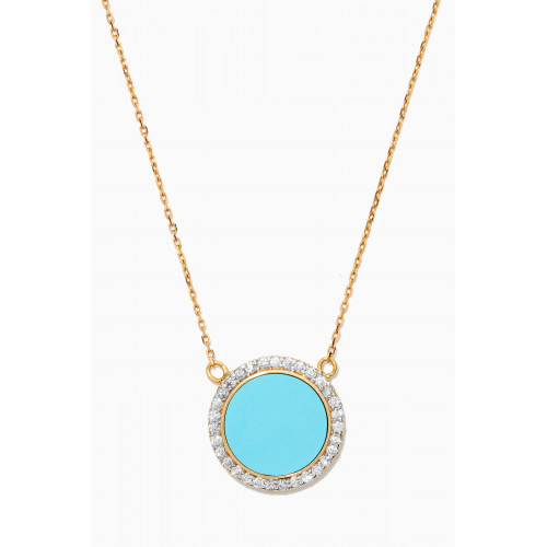 M's Gems - Elina Diamond Pendant Necklace in 18kt Yellow Gold