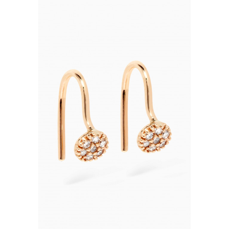 STONE AND STRAND - Magic Circle Diamond Hook Earrings in 10kt Yellow Gold