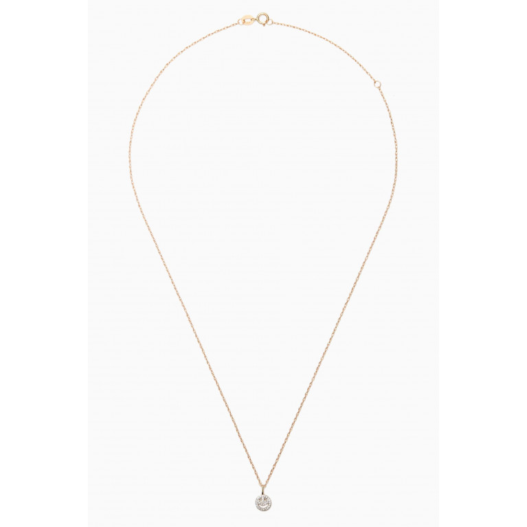STONE AND STRAND - Pavé Diamond Smiley Necklace in 10kt Yellow Gold