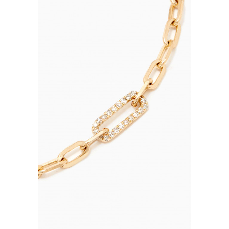 STONE AND STRAND - Pavé Diamond Paperclip Link Bracelet in 10kt Yellow Gold