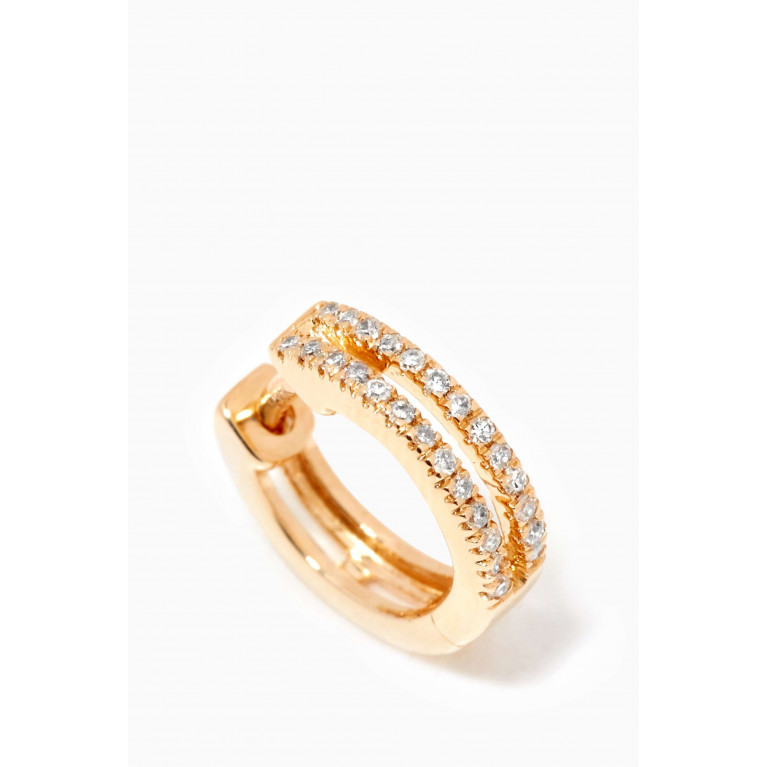 STONE AND STRAND - Pavé Two Row Diamond Huggies in 10kt Yellow Gold