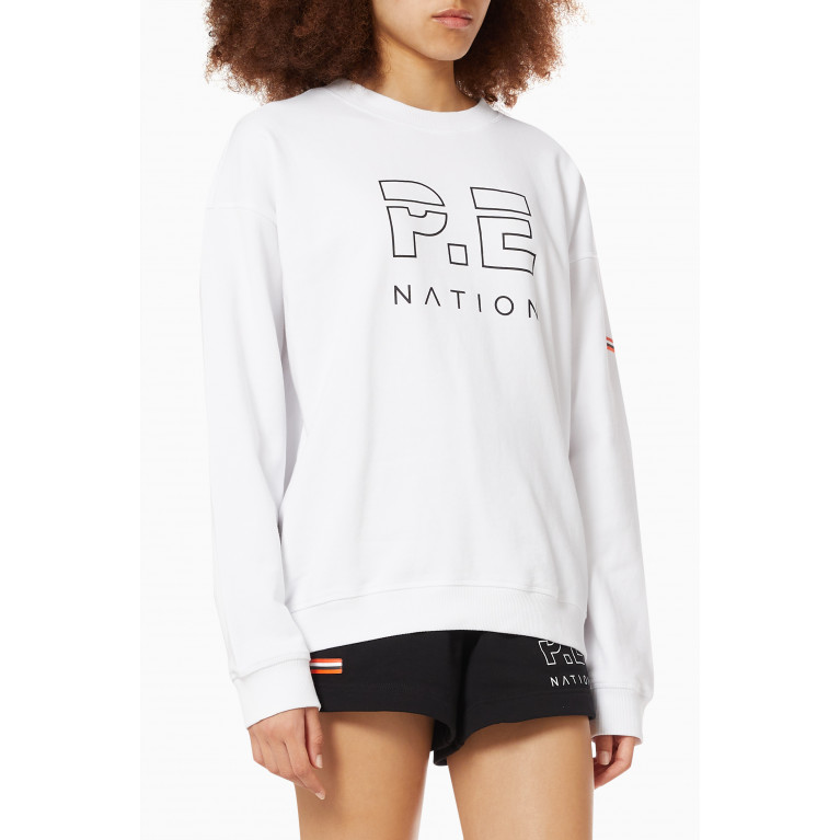 P.E. Nation - Heads Up Sweatshirt in Organic Cotton White