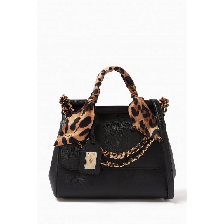 Dolce & Gabbana - Medium Sicily Scarf Top-handle Bag in Dauphine Leather