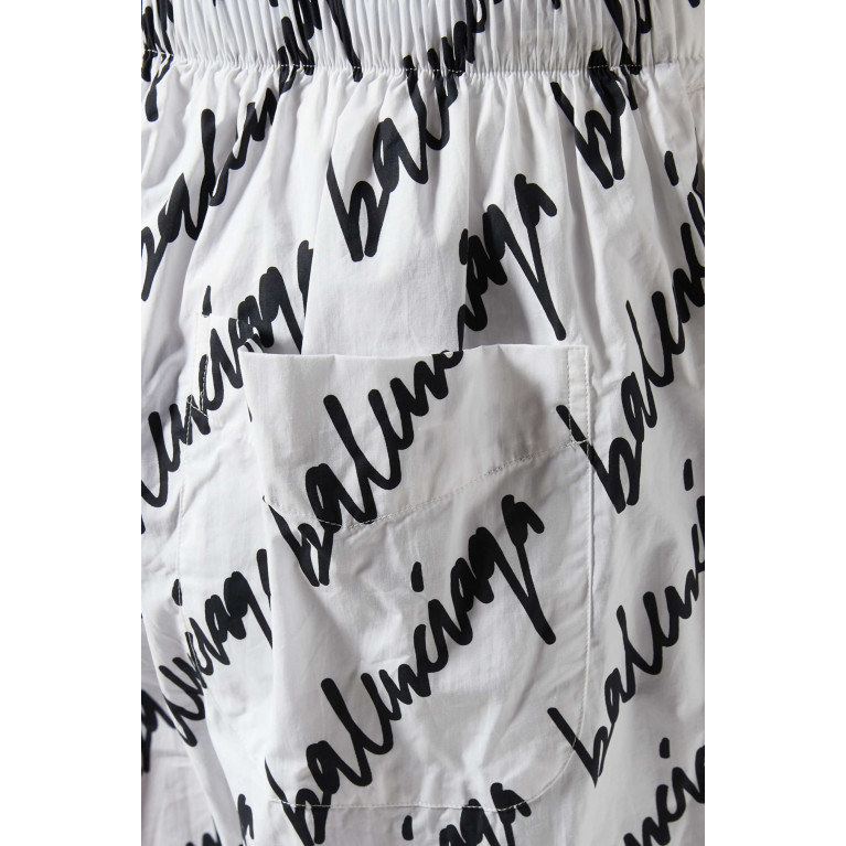 Balenciaga - Pants in Logo Jacquard Cotton Poplin