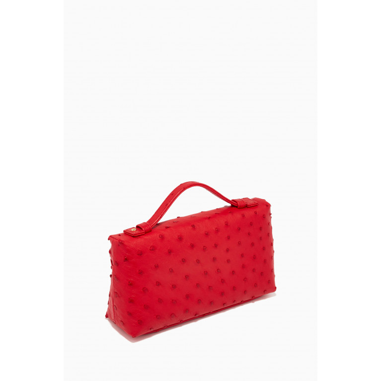 Loro Piana - L19 Pouch in Ostrich Leather Red