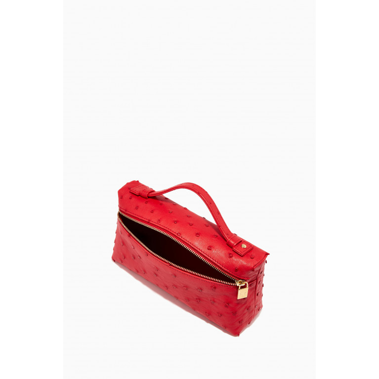 Loro Piana - L19 Pouch in Ostrich Leather Red