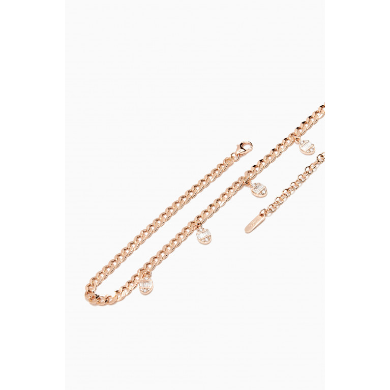 Samra - Quwa Dangling Oval Diamond Necklace in 18kt Rose Gold