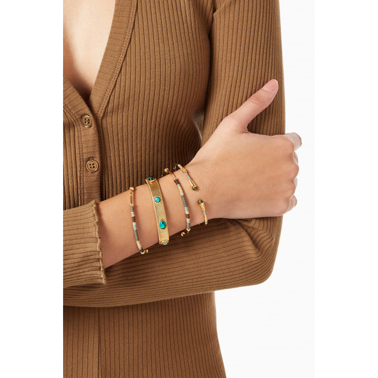 Gas Bijoux - Stack Stretch Bracelet in 24kt Gold Plating, Set of 4