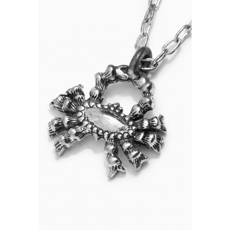 The Monotype - Cancer Zodiac Pendant with Chain Necklace in Silver Plating