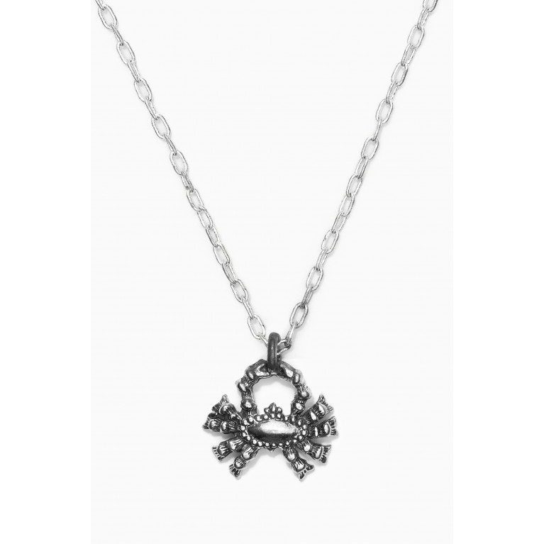 The Monotype - Cancer Zodiac Pendant with Chain Necklace in Silver Plating