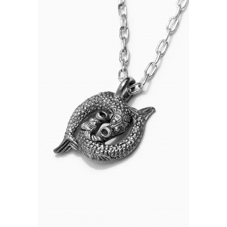 The Monotype - Pisces Zodiac Pendant with Chain Necklace in Silver Plating