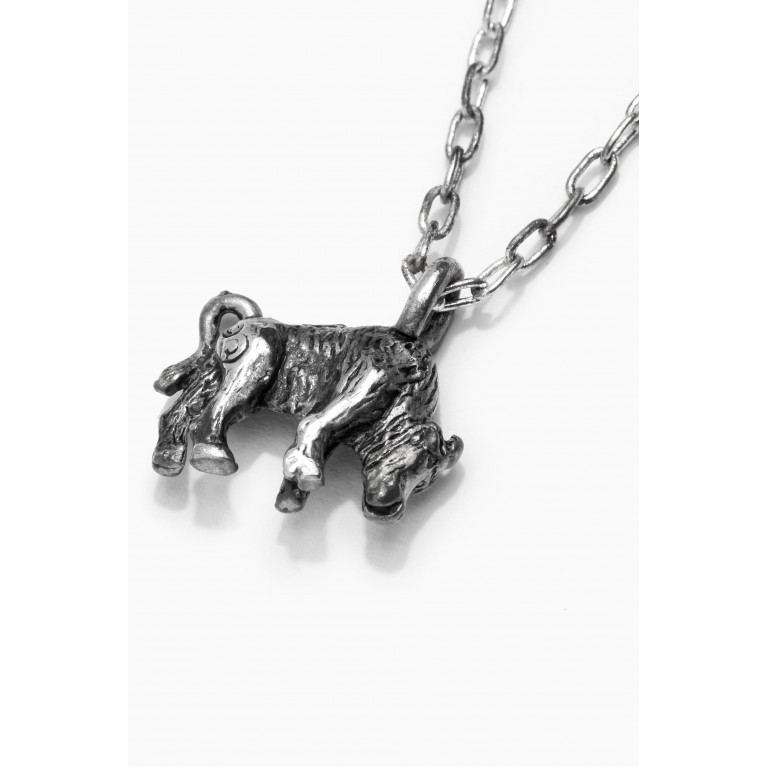 The Monotype - Taurus Zodiac Pendant with Chain Necklace in Silver Plating