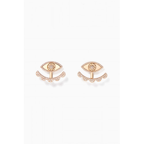 Charmaleena - My Eyes Pavé Diamond Earrings in 18kt Rose Gold