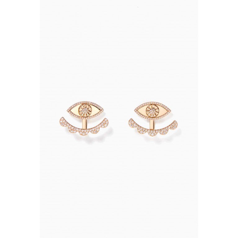 Charmaleena - My Eyes Pavé Diamond Earrings in 18kt Rose Gold