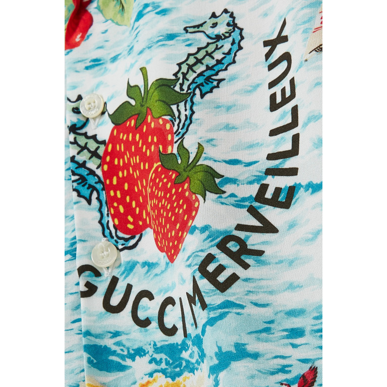 Gucci - Strawberry Smoothie Print Shirt in Viscose