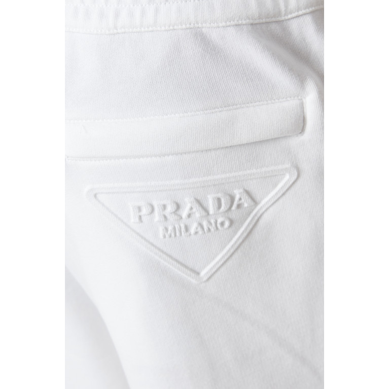 Prada - Embossed Triangle Logo Bermudas in Cotton Fleece
