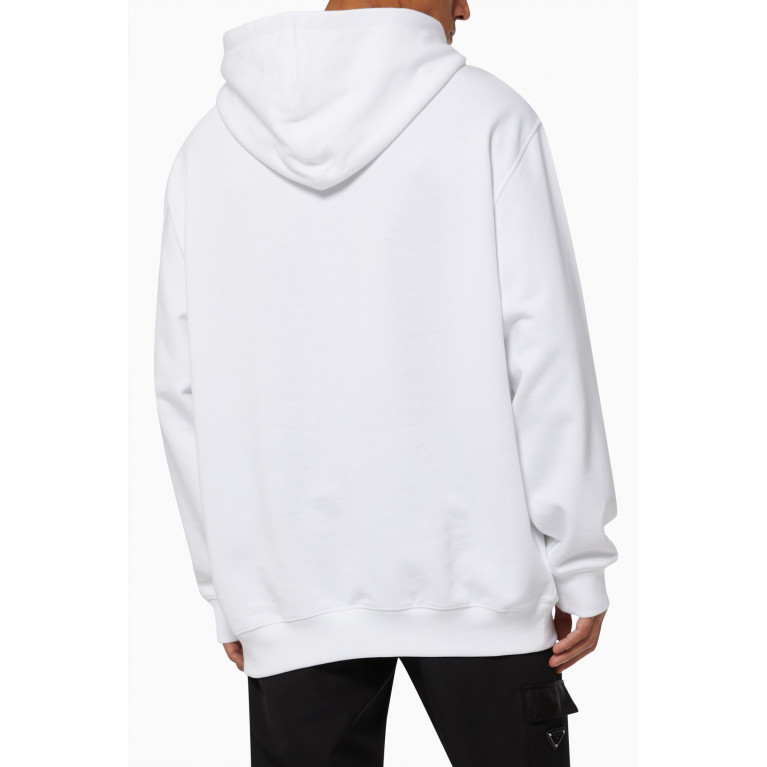Prada - Embossed Logo Hoodie in Cotton Fleece