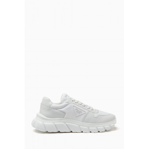 Prada - Chunky Sneakers in Leather & Nylon White