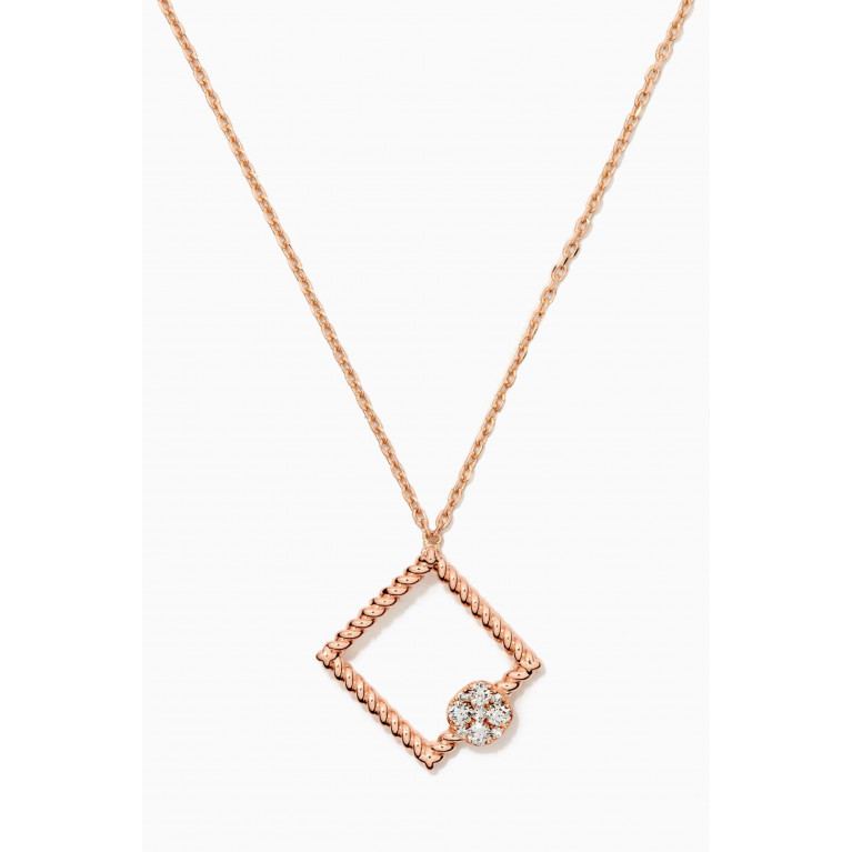 Lustro Jewellery - Stellarosa Rope Pendant Necklace in 18kt Rose Gold