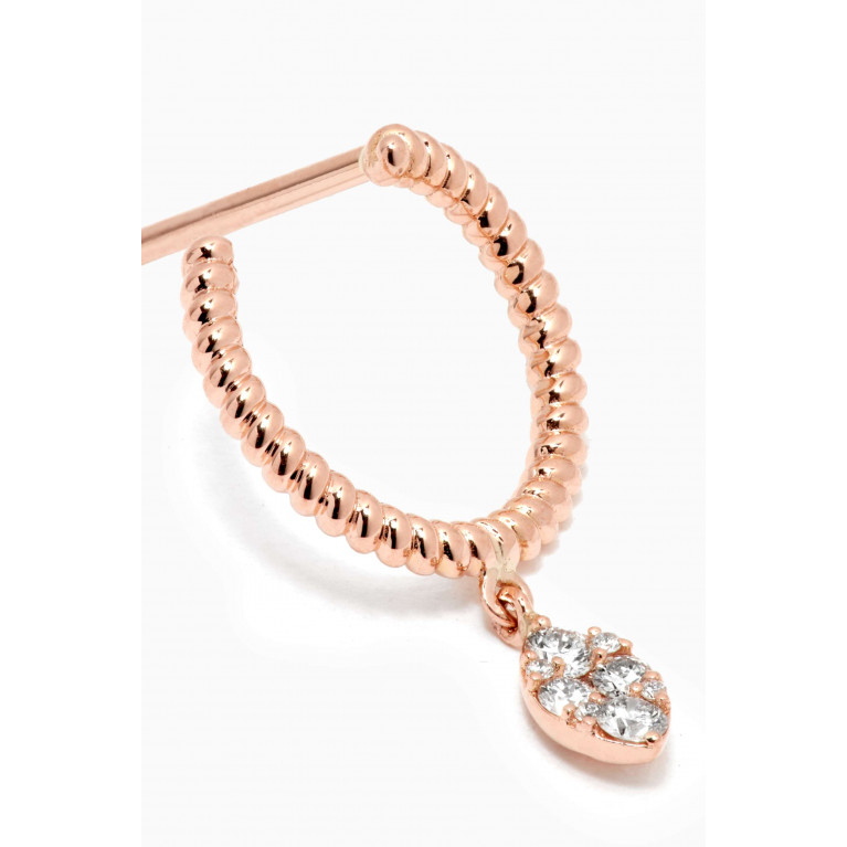 Lustro Jewellery - Stellarosa Rope Drop Earrings in 18kt Rose Gold