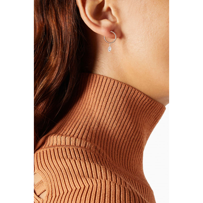Lustro Jewellery - Stellarosa Rope Drop Earrings in 18kt Rose Gold