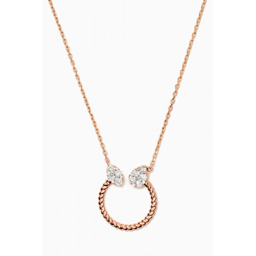Lustro Jewellery - Stellarosa Rope Pendant Necklace in 18kt Rose Gold