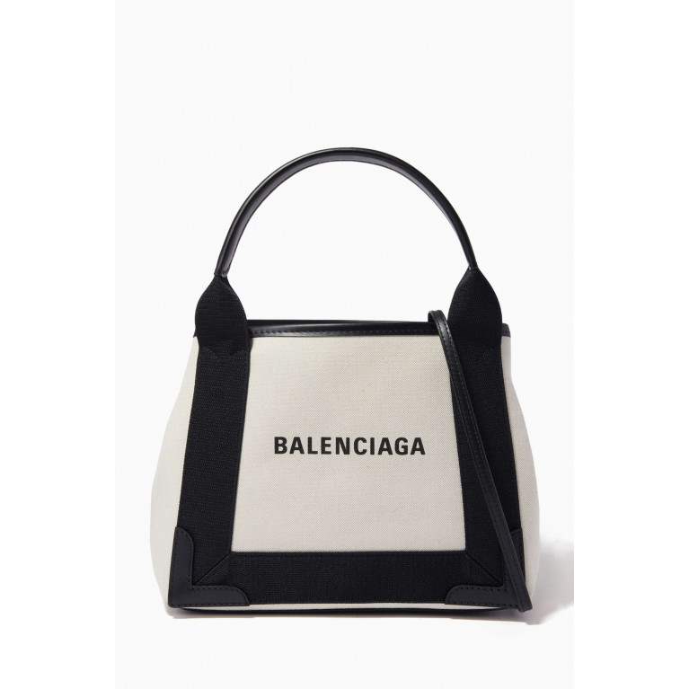 Balenciaga - Navy Cabas XS Bag in Organic Cotton Canvas