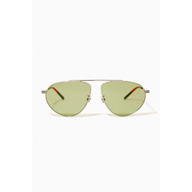 Gucci - Pilot Frame Sunglasses in Metal