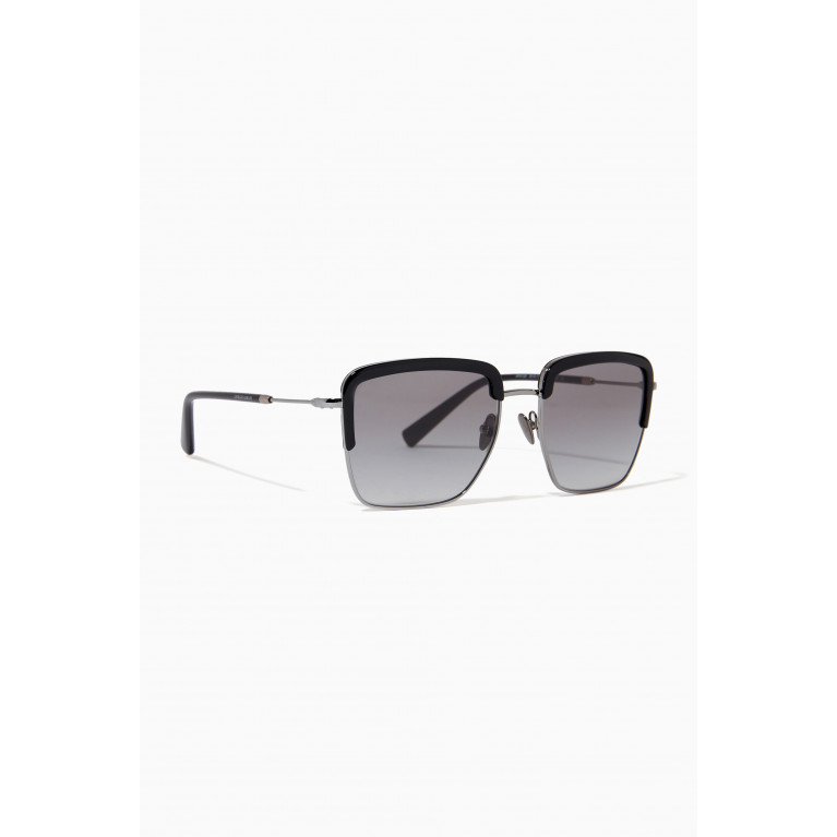 Giorgio Armani - Square Frame Sunglasses in Metal & Acetate Grey