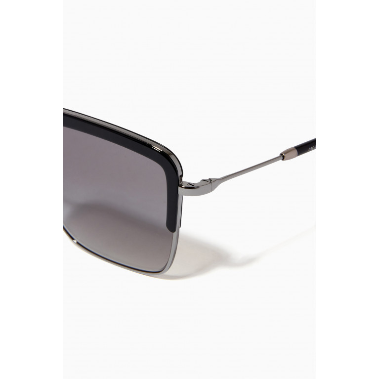 Giorgio Armani - Square Frame Sunglasses in Metal & Acetate Grey