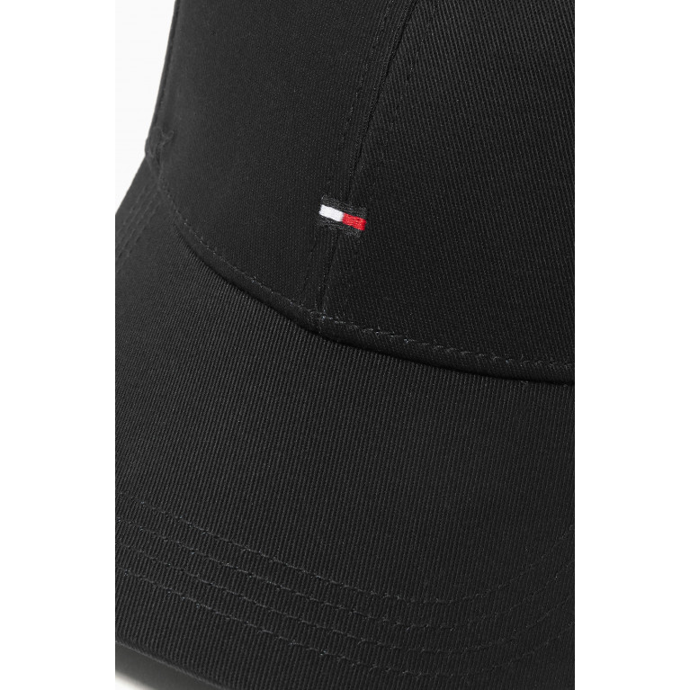 Tommy Hilfiger - Flag Logo Cap in Cotton Twill Black