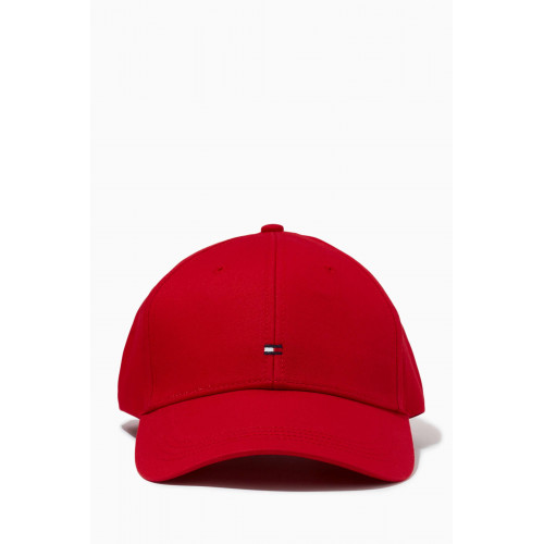 Tommy Hilfiger - Flag Logo Cap in Cotton Twill Red
