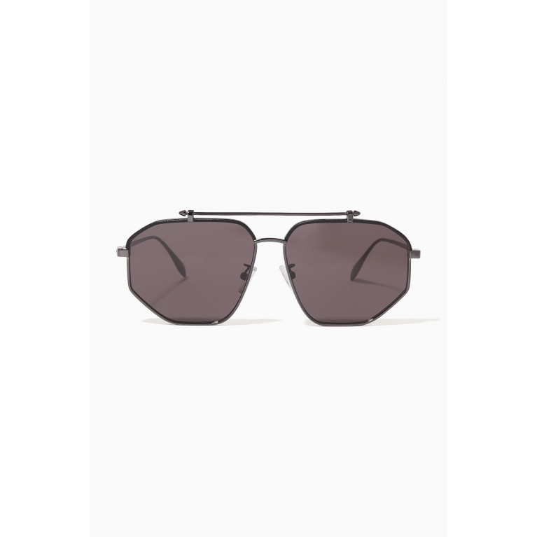 Alexander McQueen - Top Piercing Sunglasses in Metal