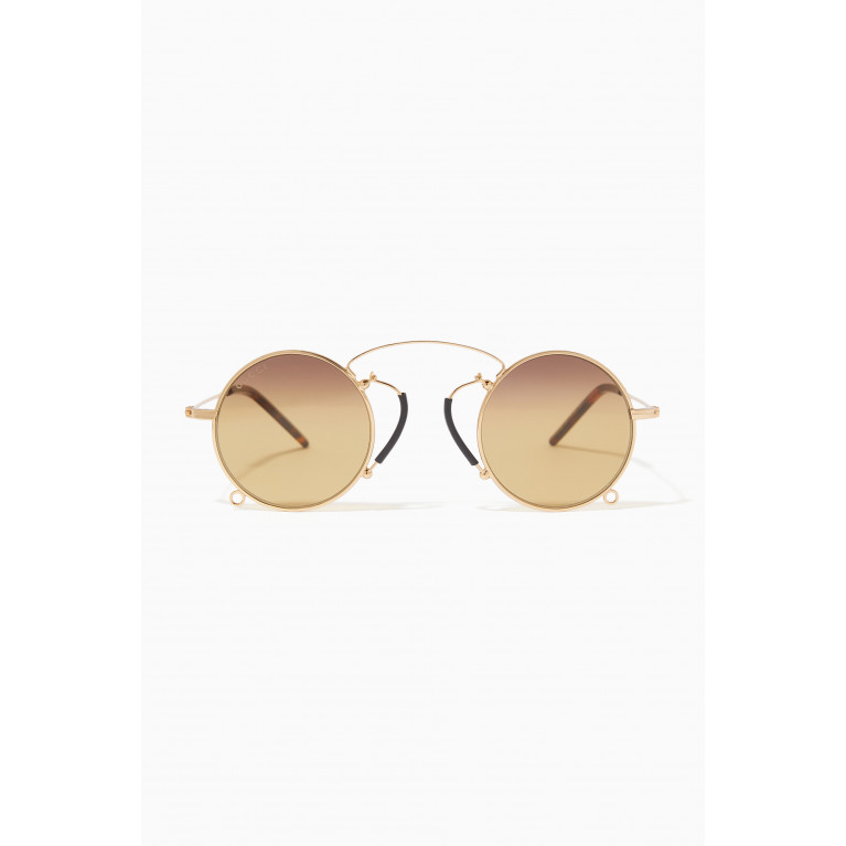 Gucci - Pince Nez Round Frame Sunglasses in Metal