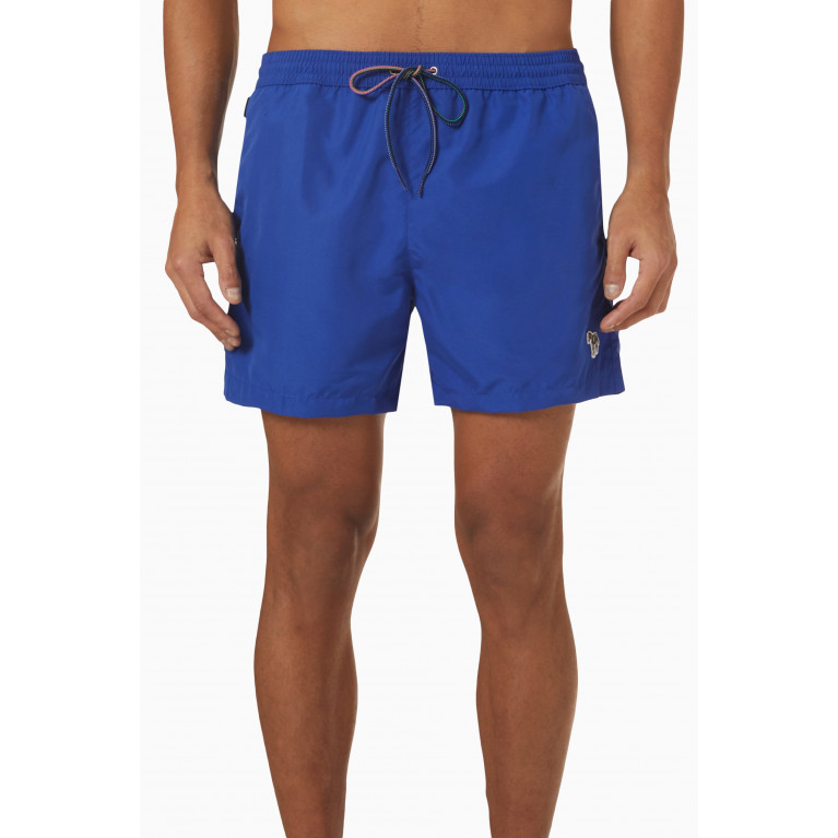 PS Paul Smith - Zebra Logo Swim Shorts in Recycled Fabric Blue