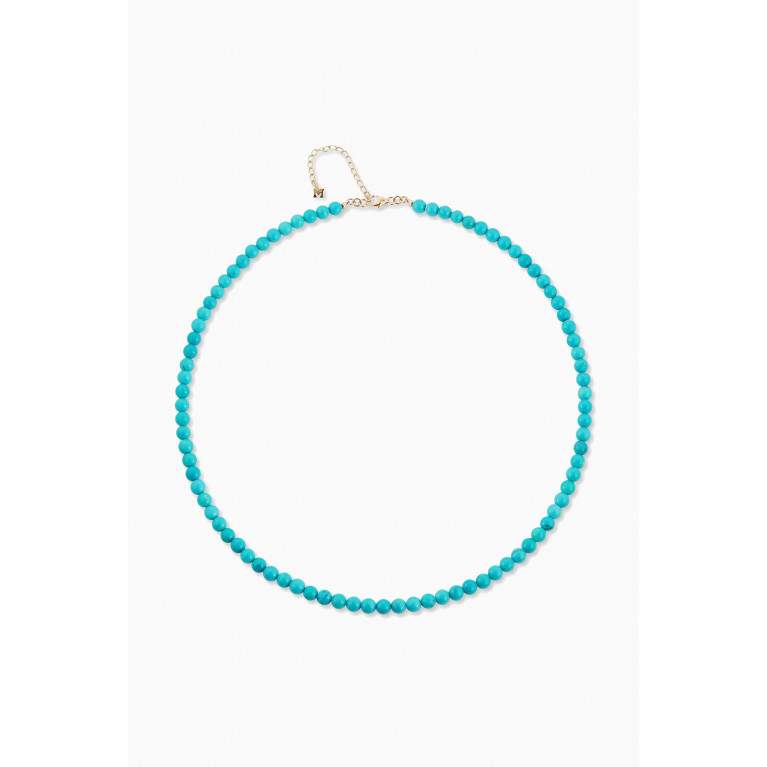 Mateo New York - Turquoise Beaded Anklet in 14kt Yellow Gold