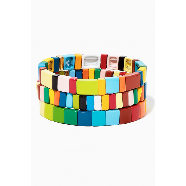 Roxanne Assoulin - Rainbow Brite Bracelet in Stretch Enamel, Set of 3